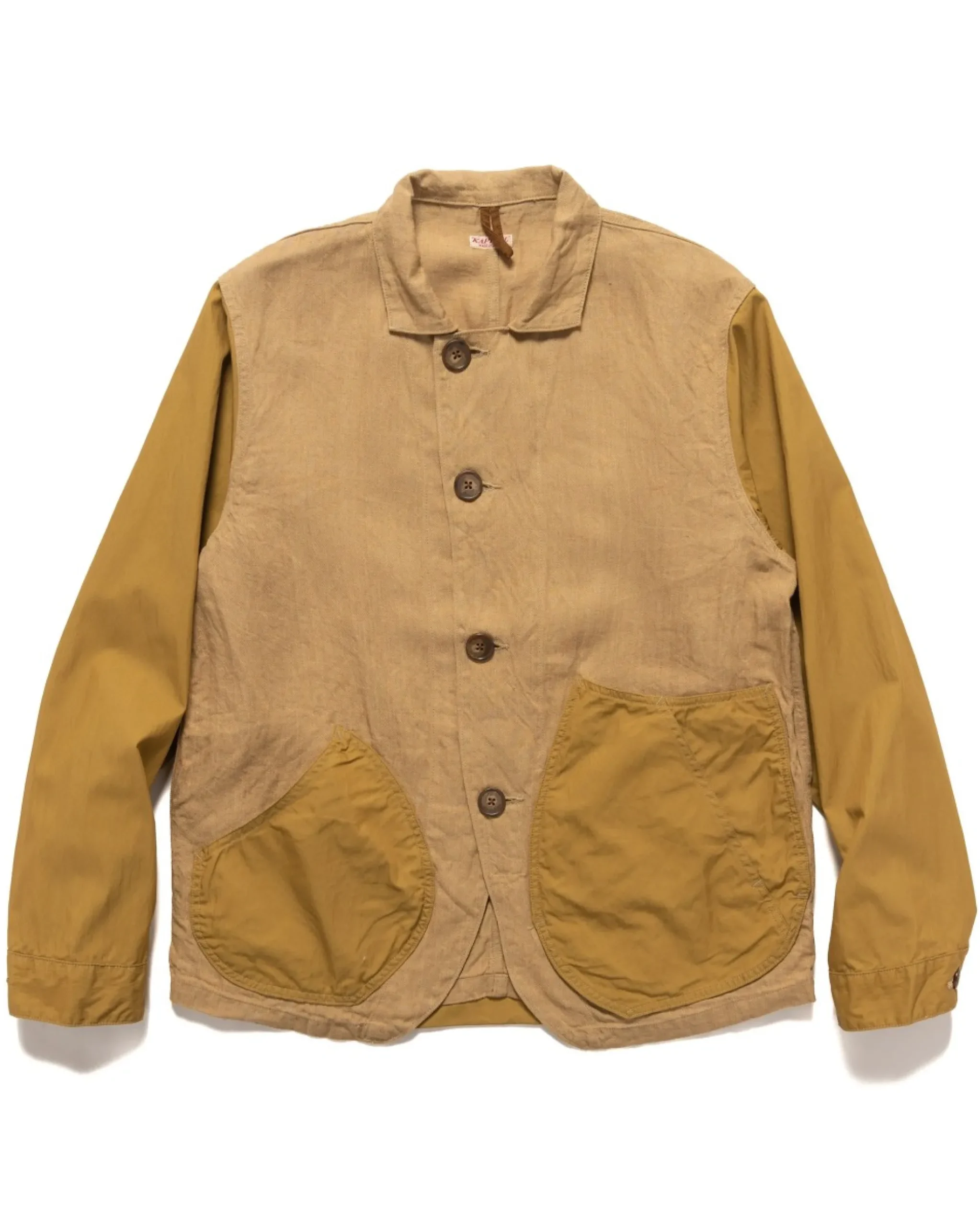 KAPITAL Linen Chino Cloth X Gabardine Ringoman Coverall Beige>Men Outerwear