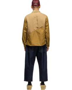 KAPITAL Linen Chino Cloth X Gabardine Ringoman Coverall Beige><noscript><img width=