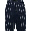 KAPITAL Linen Phillies Stripe Easy-Beach-Go Pants Navy>Men Bottoms