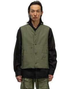 Engineered Garments Liner Vest Cotton Ripstop Olive><noscript><img width=