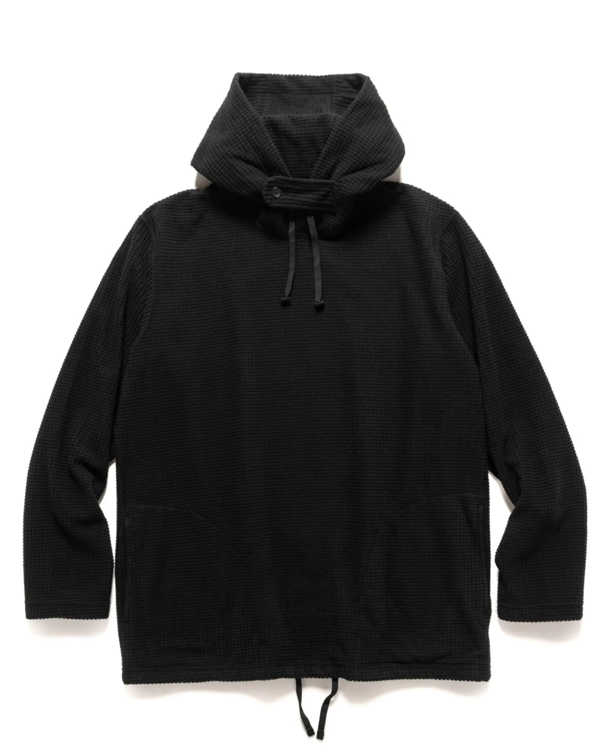 Engineered Garments Long Sleeve Hoody Polyester Waffle Black>Men Sweaters