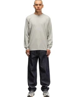 AURALEE Luster Plaiting L/S Tee Light Blue>Men Bottoms
