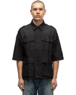 visvim Marswell Shirt S/S Dmgd Black><noscript><img width=