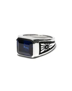 MAPLE Midnight Ring Slim Silver 925/Sapphire>Men Accessories