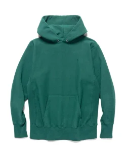 ATON Natural Dyed Urake Hoodie Blue Green>Men Sweaters