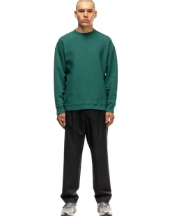 ATON Natural Dyed Urake Oversized Sweat Shirt Green>Men Sweaters