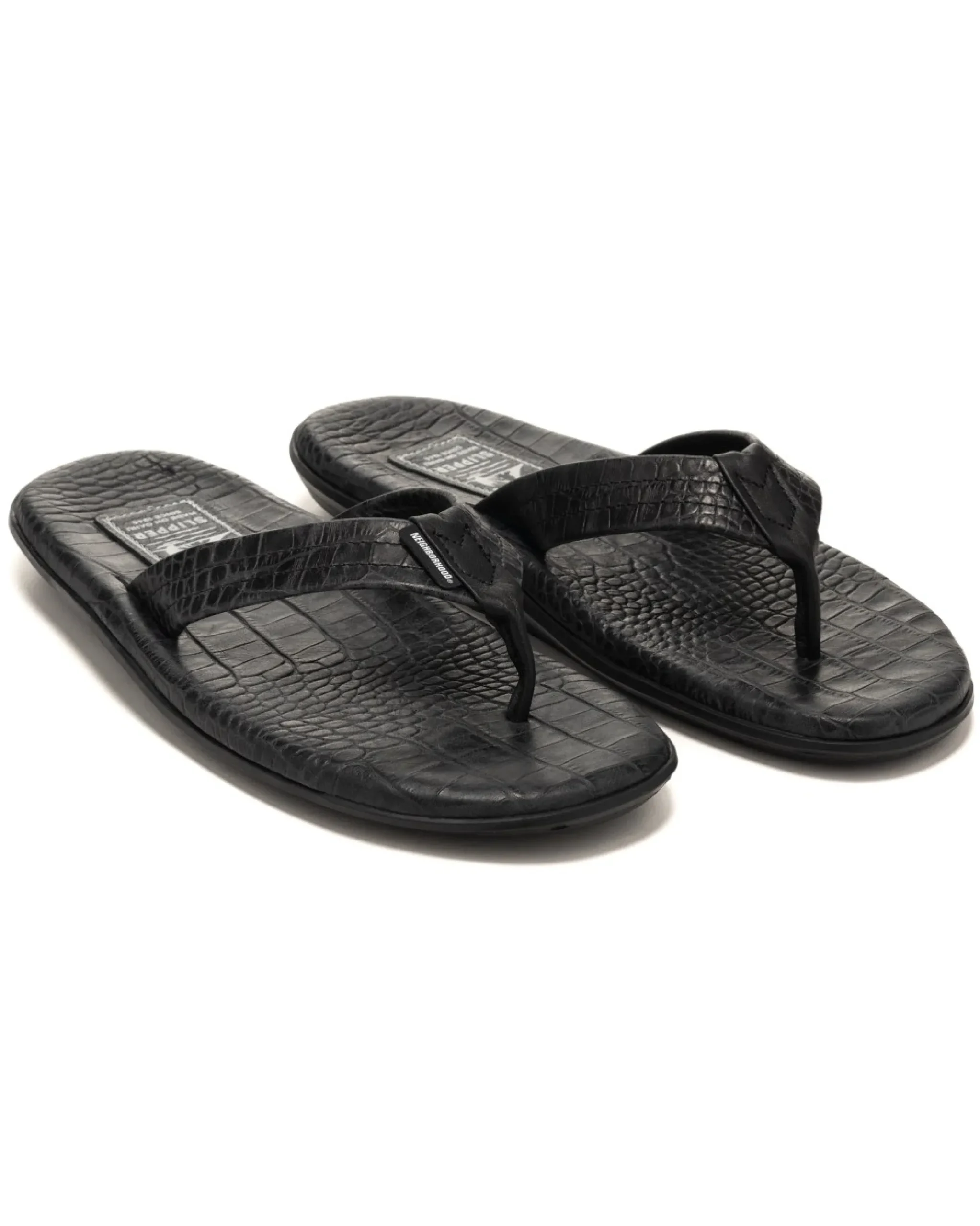 Neighborhood Nh X Island Slipper . Leather Sandal Black>Men Footwear