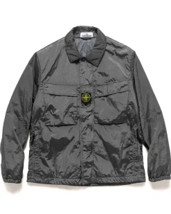 Stone Island Nylon Metal In Econyl Regenerated Nylon Jacket Lead Grey>Men Outerwear