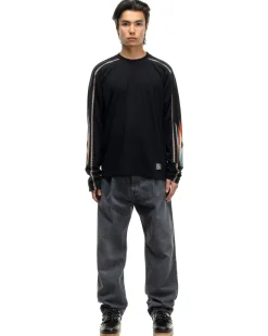 KAPITAL 14Oz Black Denim 5P Coney Okagilly Black>Men Bottoms