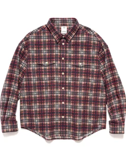visvim Pioneer Khadi Check L/S Red>Men Shirts