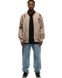 CAV EMPT Plague Wide Rib Cut Zip Sweater Grey>Men Sweaters