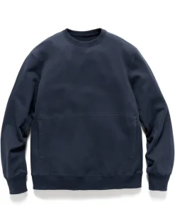 HAVEN Prime Crewneck-Suvin Cotton Terry Navy>Men Sweaters