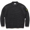 Stone Island Pure Wool Knit Crewneck Sweater Melange Charcoal>Men Sweaters