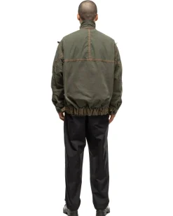 sacai Quilted Herringbone Jacket Khaki><noscript><img width=