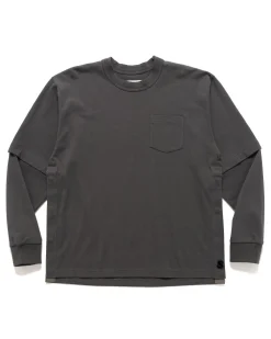 sacai S Cotton Jersey L/S T-Shirt C/Gray>Men T-Shirts