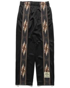 KAPITAL Smooth Jersey Kochi & Zephyr Straight Pants (Front Line) Black>Men Bottoms