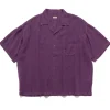 KAPITAL Soft Linen Open Collar Big Shirt Purple>Men Shirts