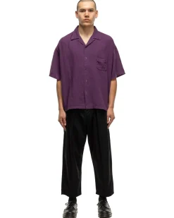 KAPITAL Soft Linen Open Collar Big Shirt Purple>Men Shirts
