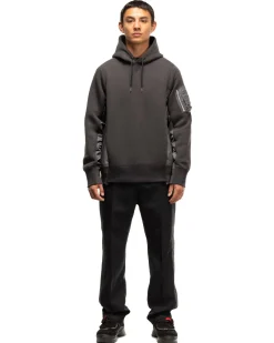 sacai Sponge Sweat X Nylon Twill Hoodie C/Gray X C/Gray>Men Sweaters