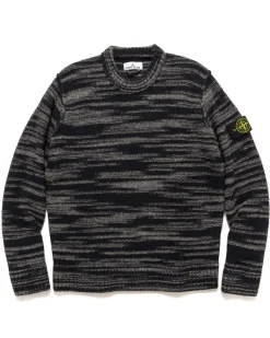 Stone Island Two Tone Wool Nylon Yarn Sweater Black>Men Sweaters