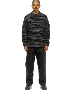 Stone Island Two Tone Wool Nylon Yarn Sweater Black>Men Sweaters