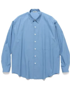 AURALEE Washed Finx Twill Big Shirt Blue>Men Shirts