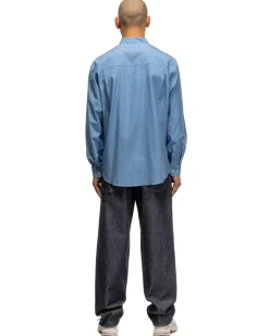 AURALEE Washed Finx Twill Big Shirt Blue><noscript><img width=
