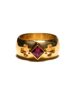 MAPLE Wednesday 14K Gold Plated/Ruby>Men Accessories