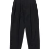 ATON Wool Tropical Tapered Easy Pants Black>Men Bottoms