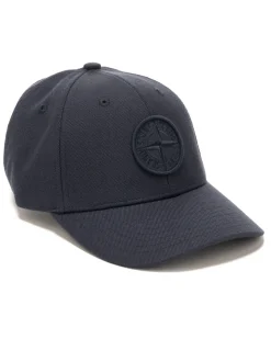 Stone Island Wool/Polyester Gabardine 6 Panel Cap Navy Blue>Men Headwear