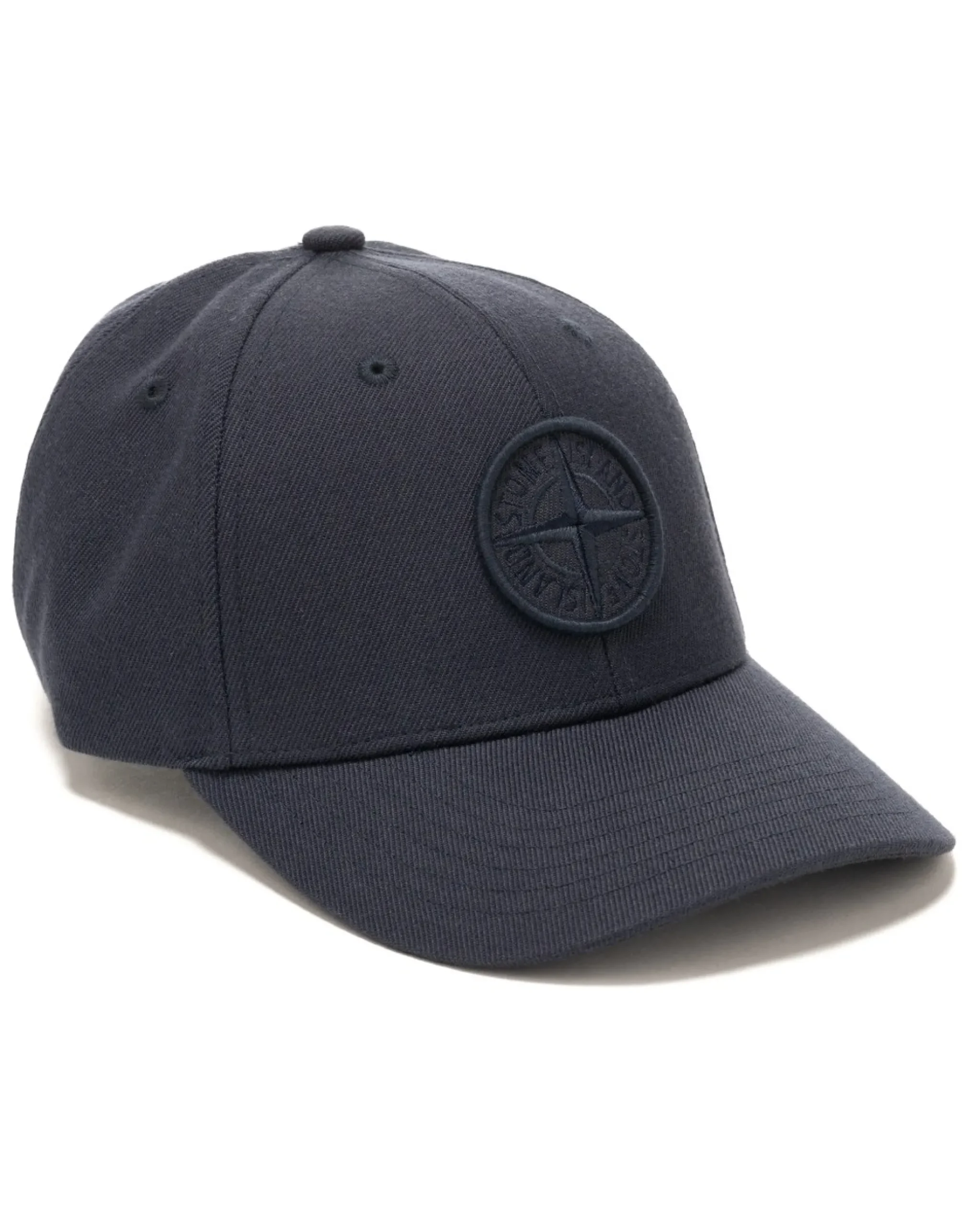 Stone Island Wool/Polyester Gabardine 6 Panel Cap Navy Blue>Men Headwear
