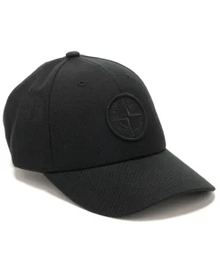 Stone Island Wool/Polyester Gabardine 6 Panel Cap Black>Men Headwear