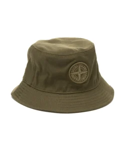 Stone Island Wool/Polyester Gabardine Bucket Hat Olive>Men Headwear