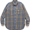 Engineered Garments Work Shirt Cotton Heavy Twill Plaid Blue>Men Shirts