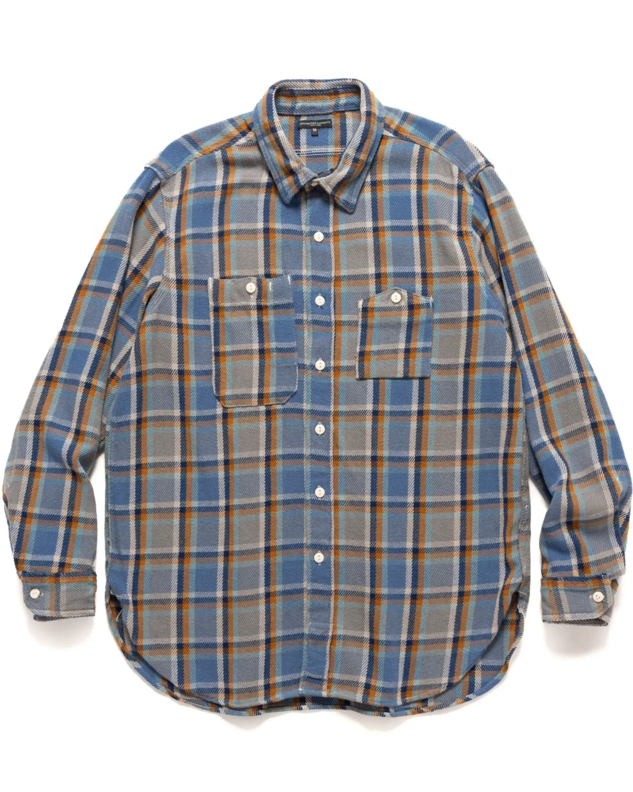 Engineered Garments Work Shirt Cotton Heavy Twill Plaid Blue>Men Shirts