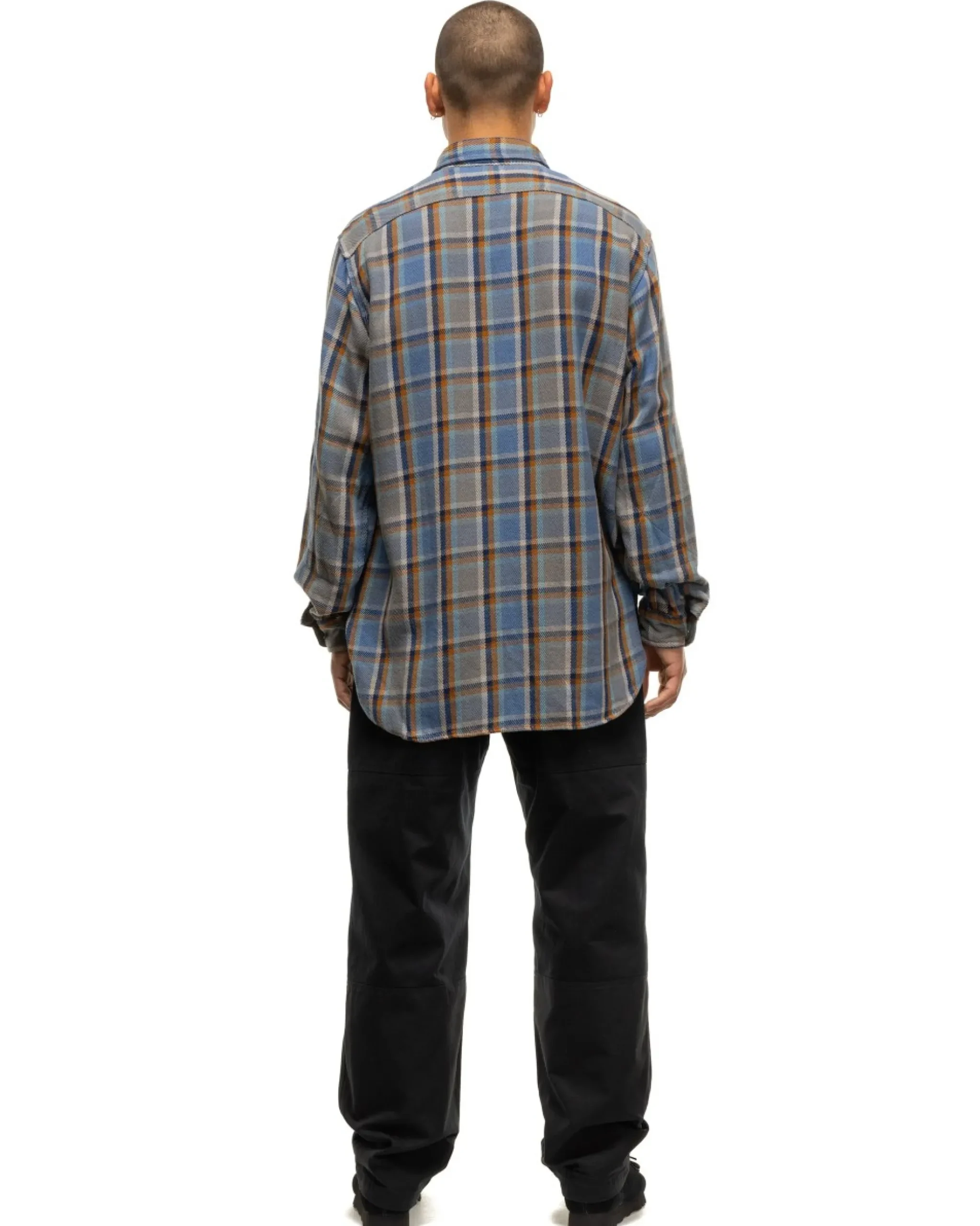 Engineered Garments Work Shirt Cotton Heavy Twill Plaid Blue>Men Shirts